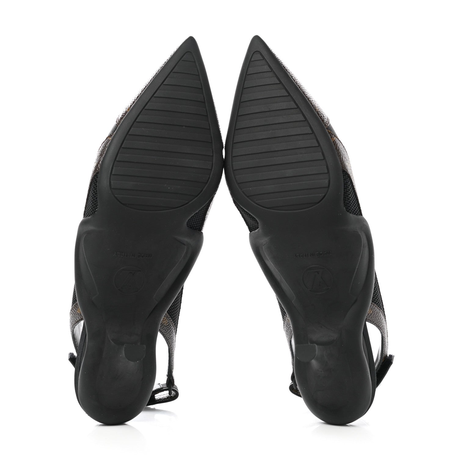Louis Vuitton Monogram Call Back Sling Back Pumps 37.5 Black 5 of 8