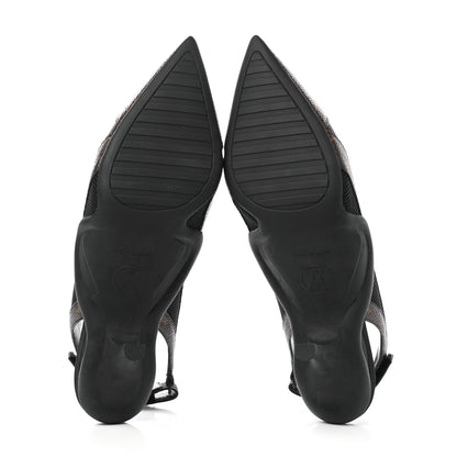 Louis Vuitton Monogram Call Back Sling Back Pumps 37.5 Black 5 of 8