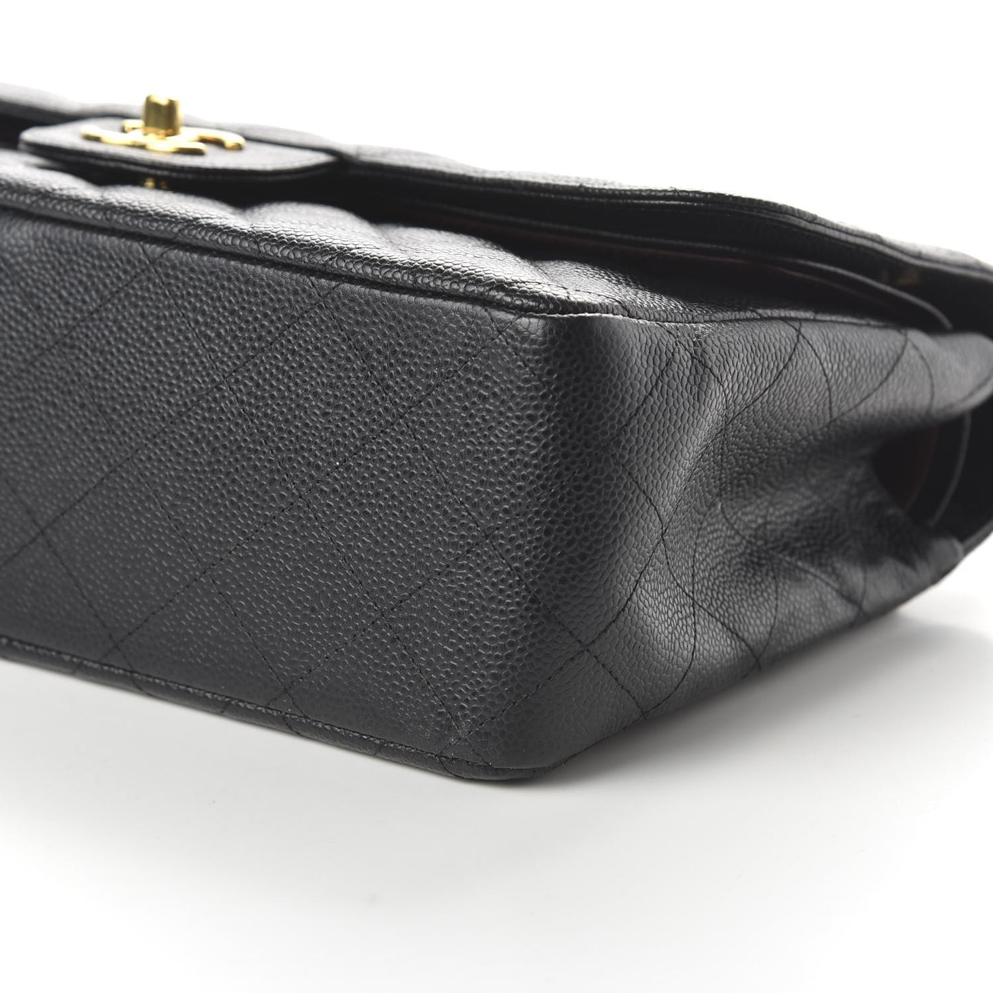 Caviar Quilted Jumbo Double Flap Black