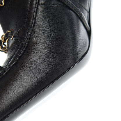 Chanel Lambskin Chain CC Short Boots 37.5 Black 10 of 13