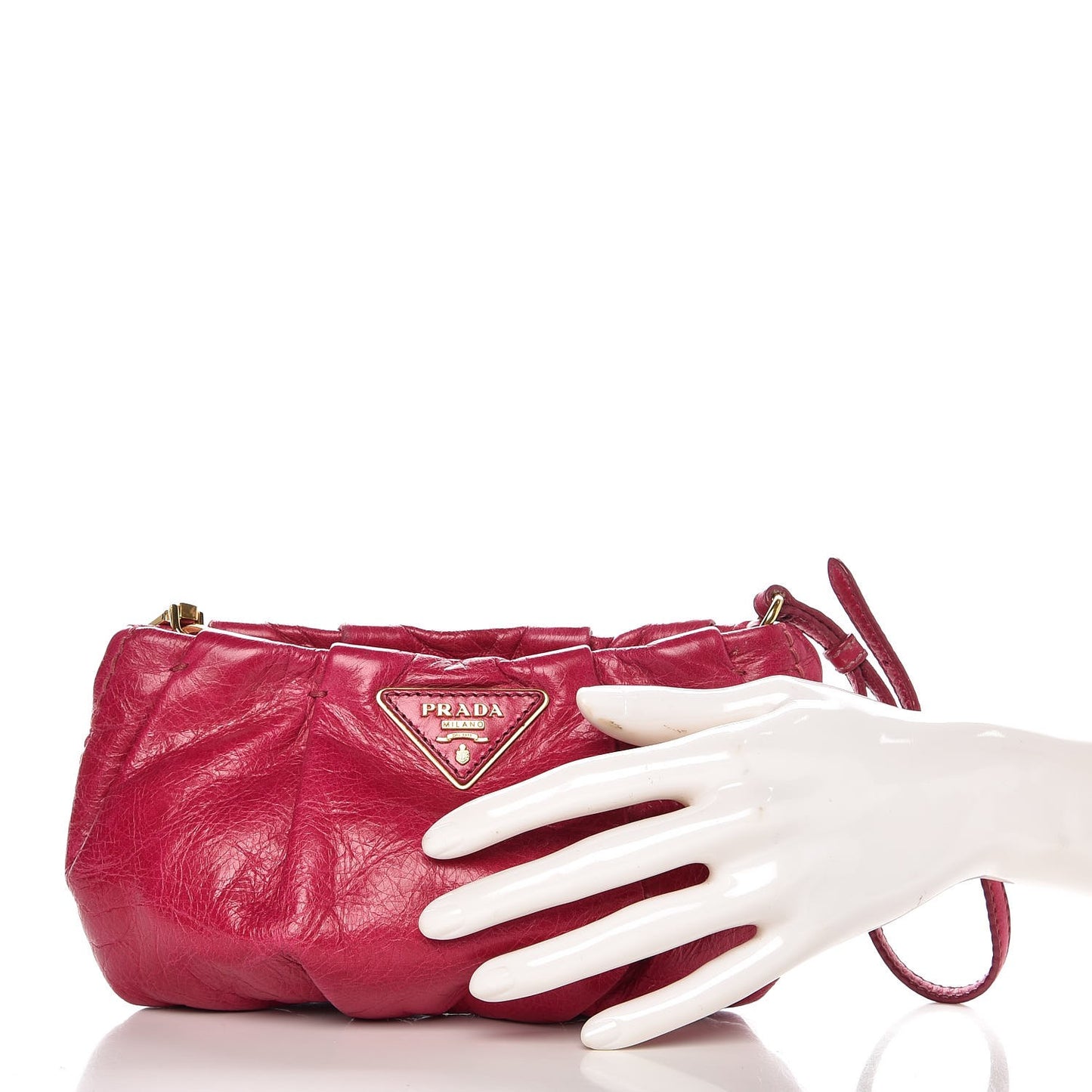 Vitello Shine Mordore Wristlet Clutch Ibisco