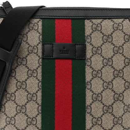 Gucci GG Supreme Monogram Web Messenger Bag Black 8 of 14