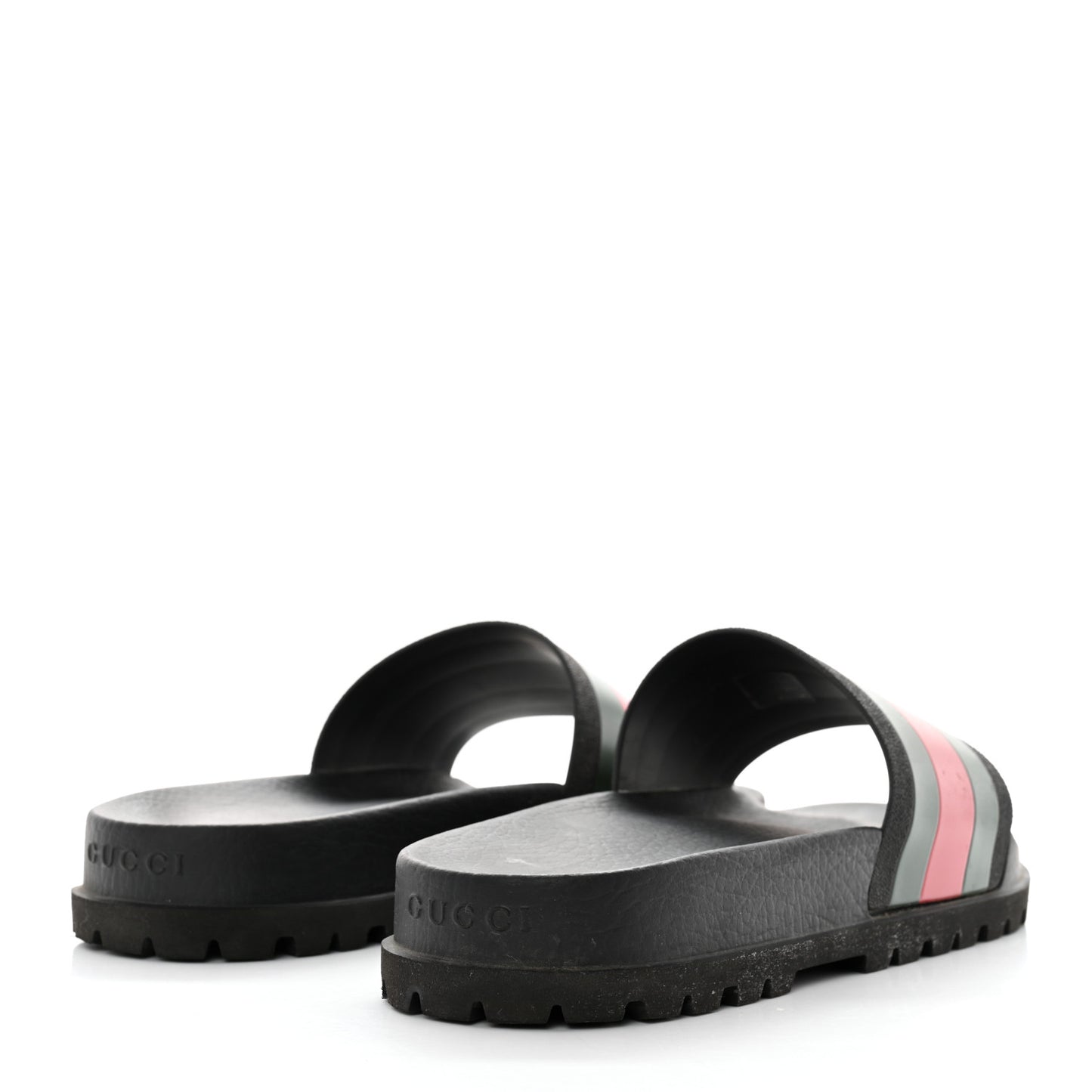 Rubber Web Mens Lug Sole Slide Sandals 10 Black Green Red