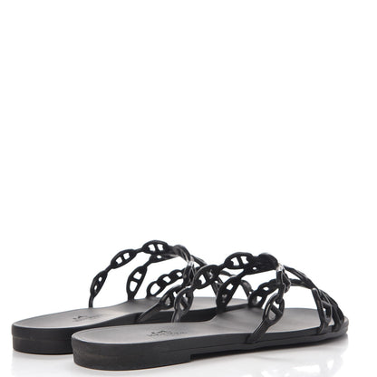 Hermes Rubber Chaine d'Ancre Rivage Sandals 37 Black 4 of 8
