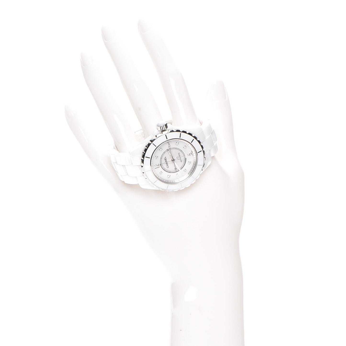 Stainless Steel Ceramic Diamond 38mm J12 Automatic Watch White
