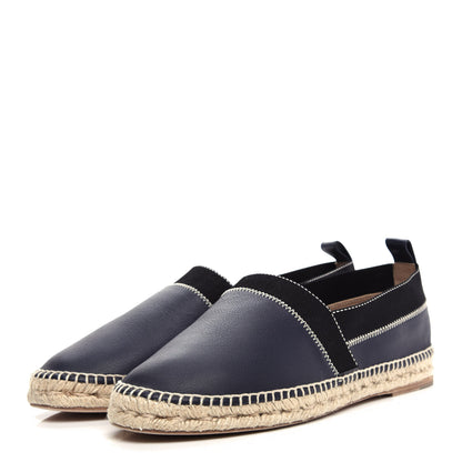 Hermes Calfskin Mens Arcachon Espadrilles 43 Marine Black 3 of 9