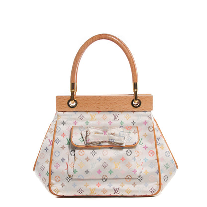 Louis Vuitton Silk Satin Monogram Multicolor Abelia White 1 of 7