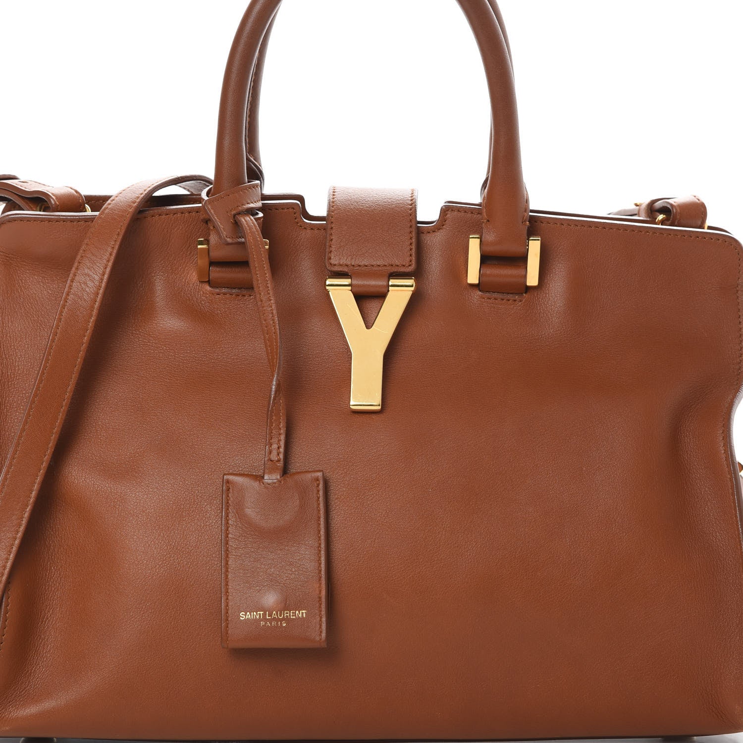 Saint Laurent Calfskin Small Classic Y Cabas Cognac 8 of 20