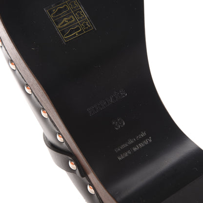 Hermes Calfskin Carlotta Mules 39 Black 7 of 8