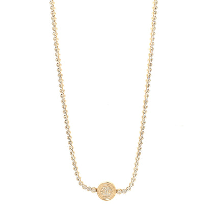 Chanel Crystal CC Chain Short Necklace Gold 1 of 5