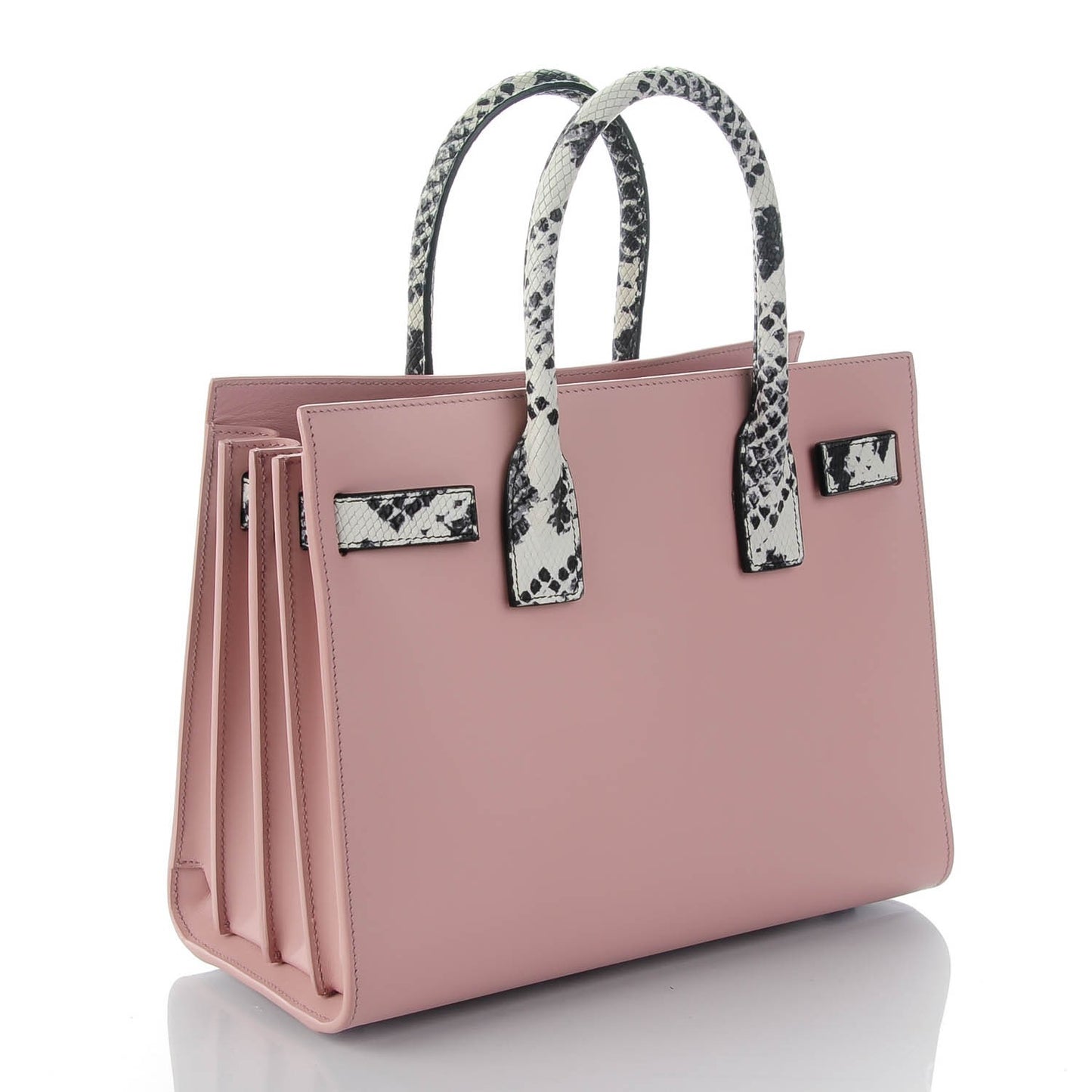 Calfskin Embossed Python Baby Sac De Jour Powder Pink