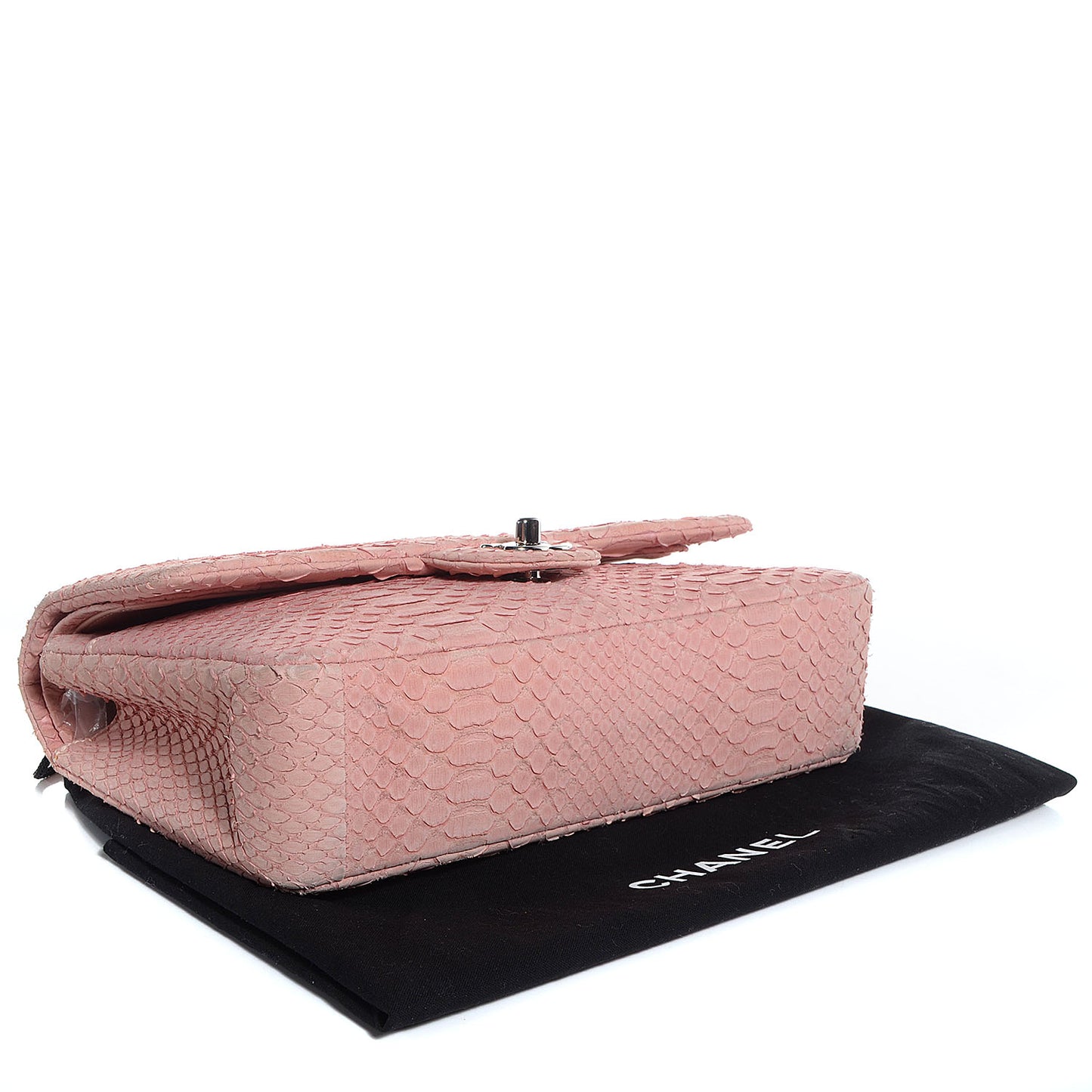 Matte Python Medium Double Flap Pink