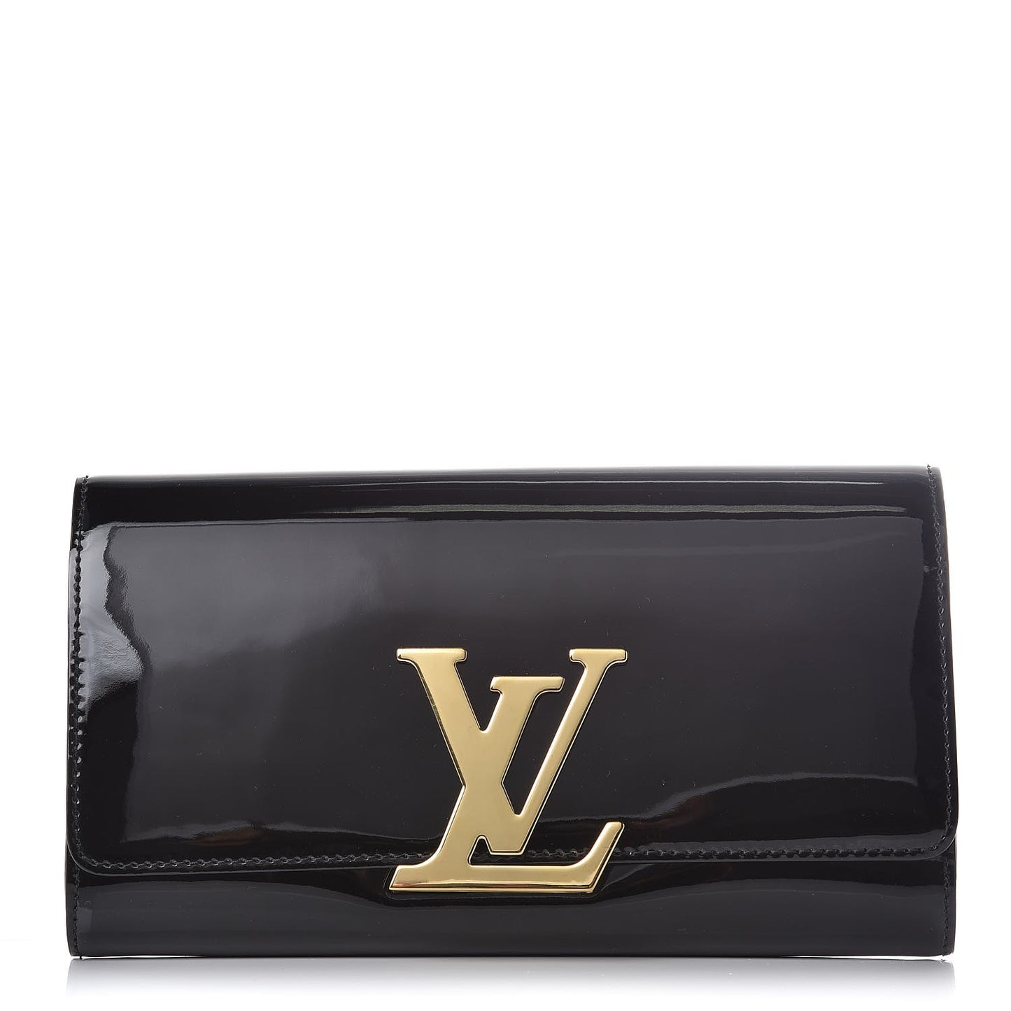 Patent Louise Clutch Black