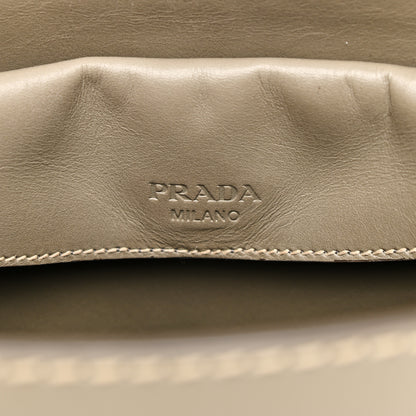 Prada Vitello Tri-Color Medium Sound Top Handle Satchel Grigio Black 6 of 18