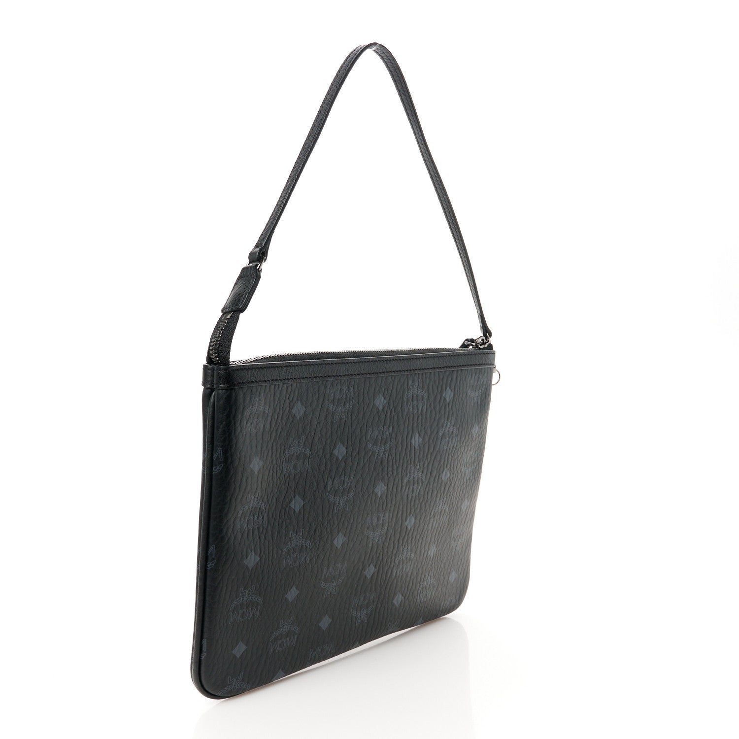 MCM Visetos Liz Shopper Tote Pouch Black 3 of 9