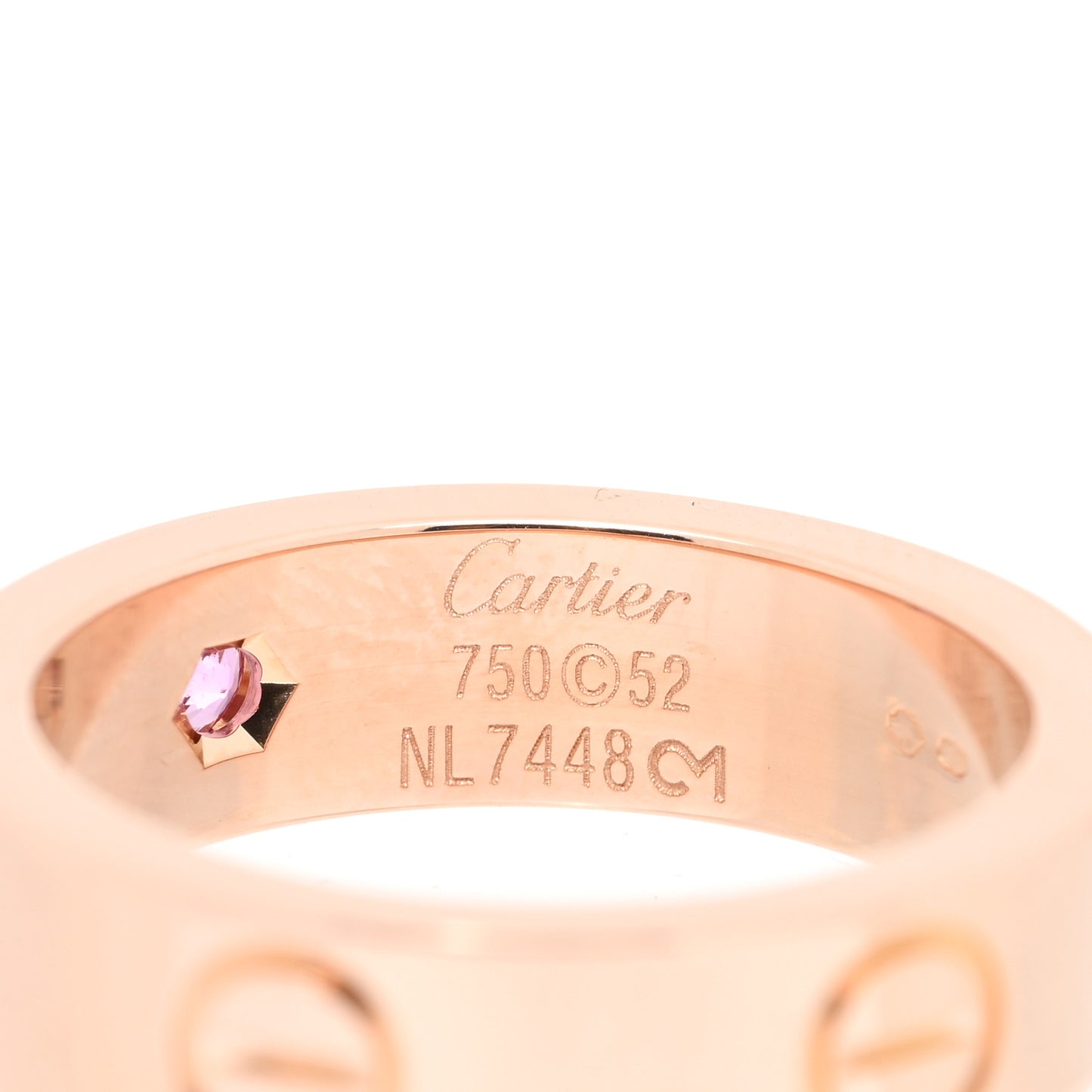18K Pink Gold Pink Sapphire 5.5mm LOVE Ring 52 6