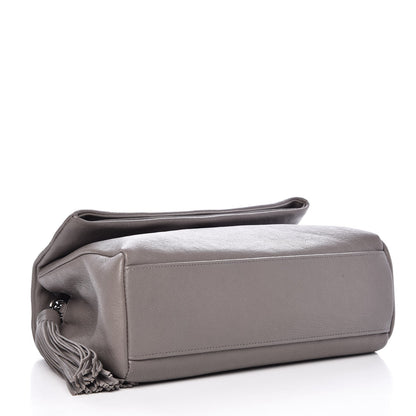 Saint Laurent Sheepskin Medium West Hollywood Monogram Fold-Over Bag Grey 4 of 9