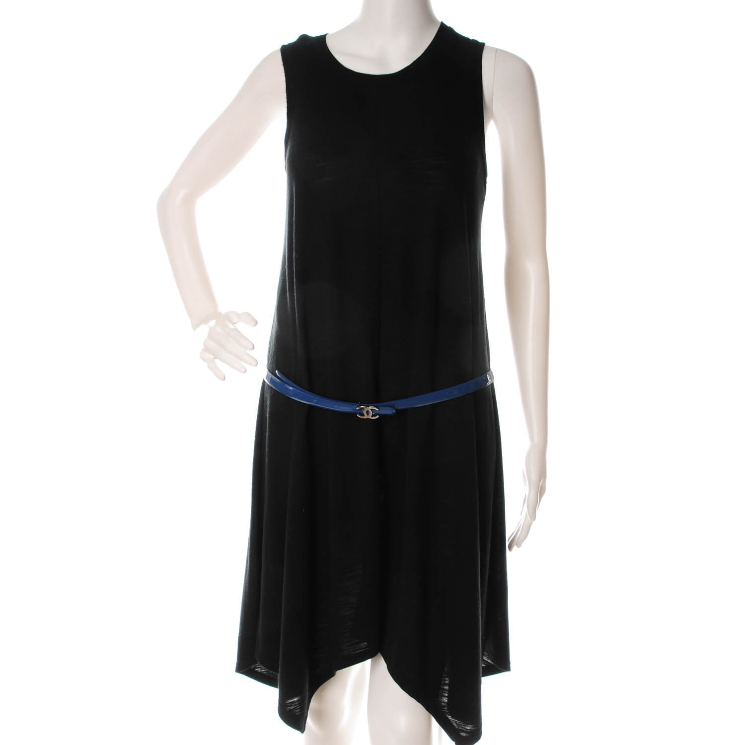 Chanel Patent CC Skinny Belt 95 38 Blue Fonce 2 of 8