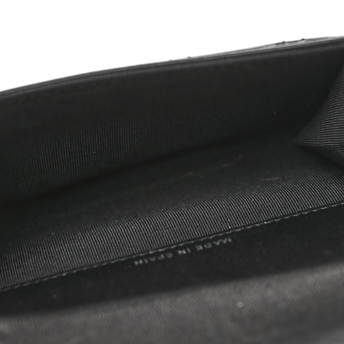 Patent Quilted Flap Card Holder Black