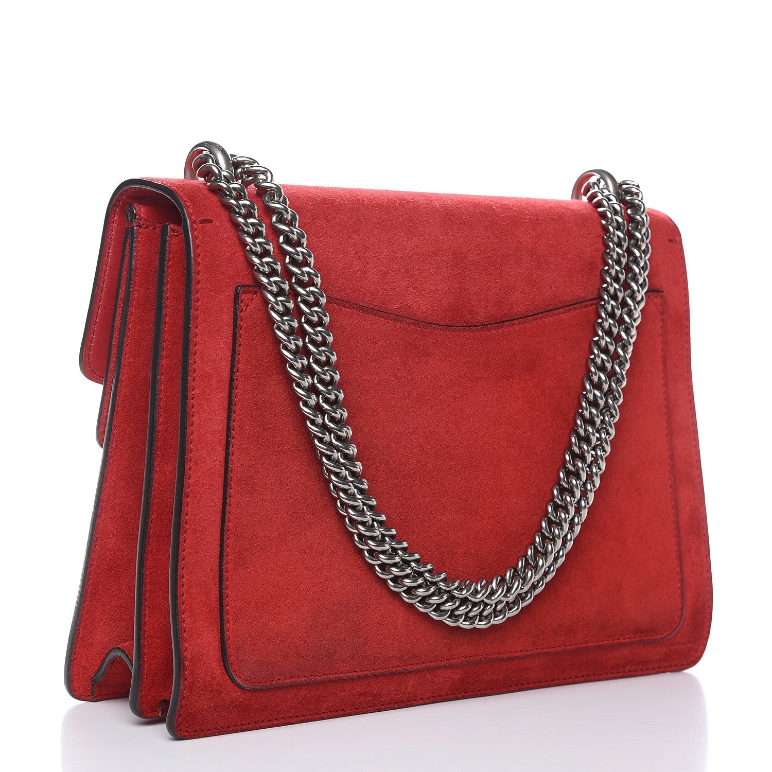Gucci Suede Vitello Velvet Medium Dionysus Shoulder Bag Vulcanic Red 3 of 14