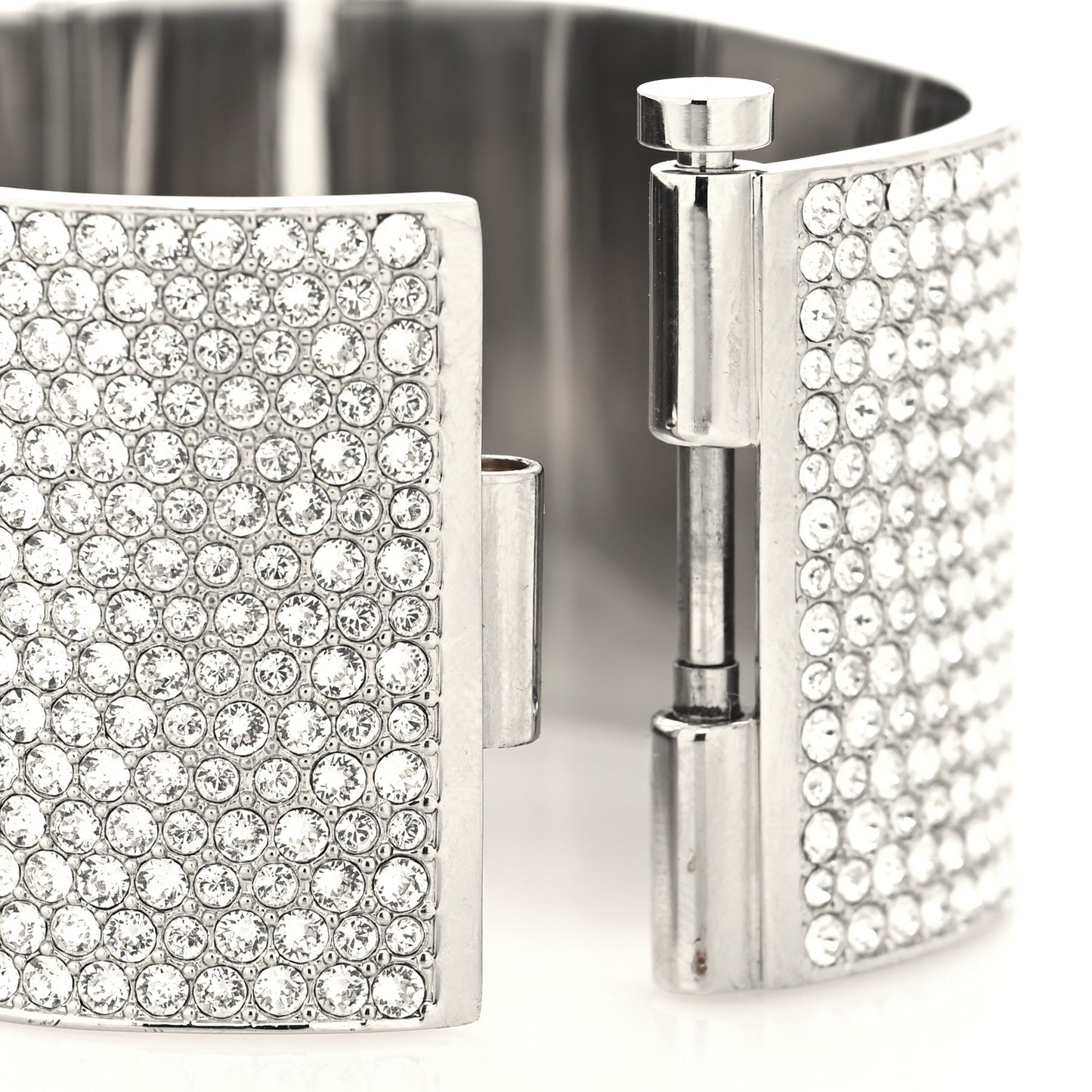 Metal Crystal CC Cuff Silver Gold
