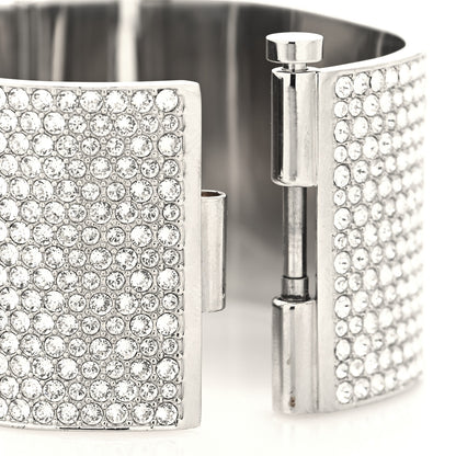 Chanel Metal Crystal CC Cuff Silver Gold 4 of 5