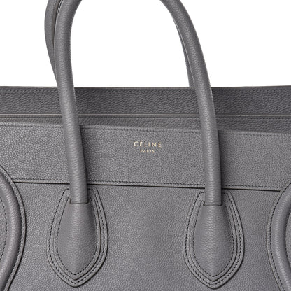 Celine Drummed Calfskin Mini Luggage Kohl 9 of 9