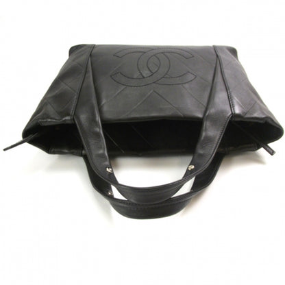 Chanel Lambskin CC Chevron Handbag Black 6 of 11