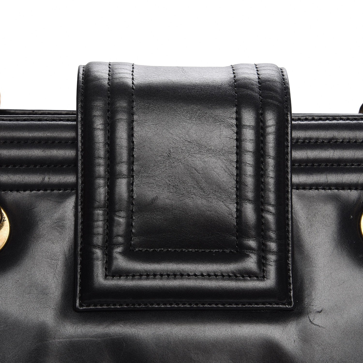 Chanel Glazed Calfskin Boy Tote Black 10 of 11