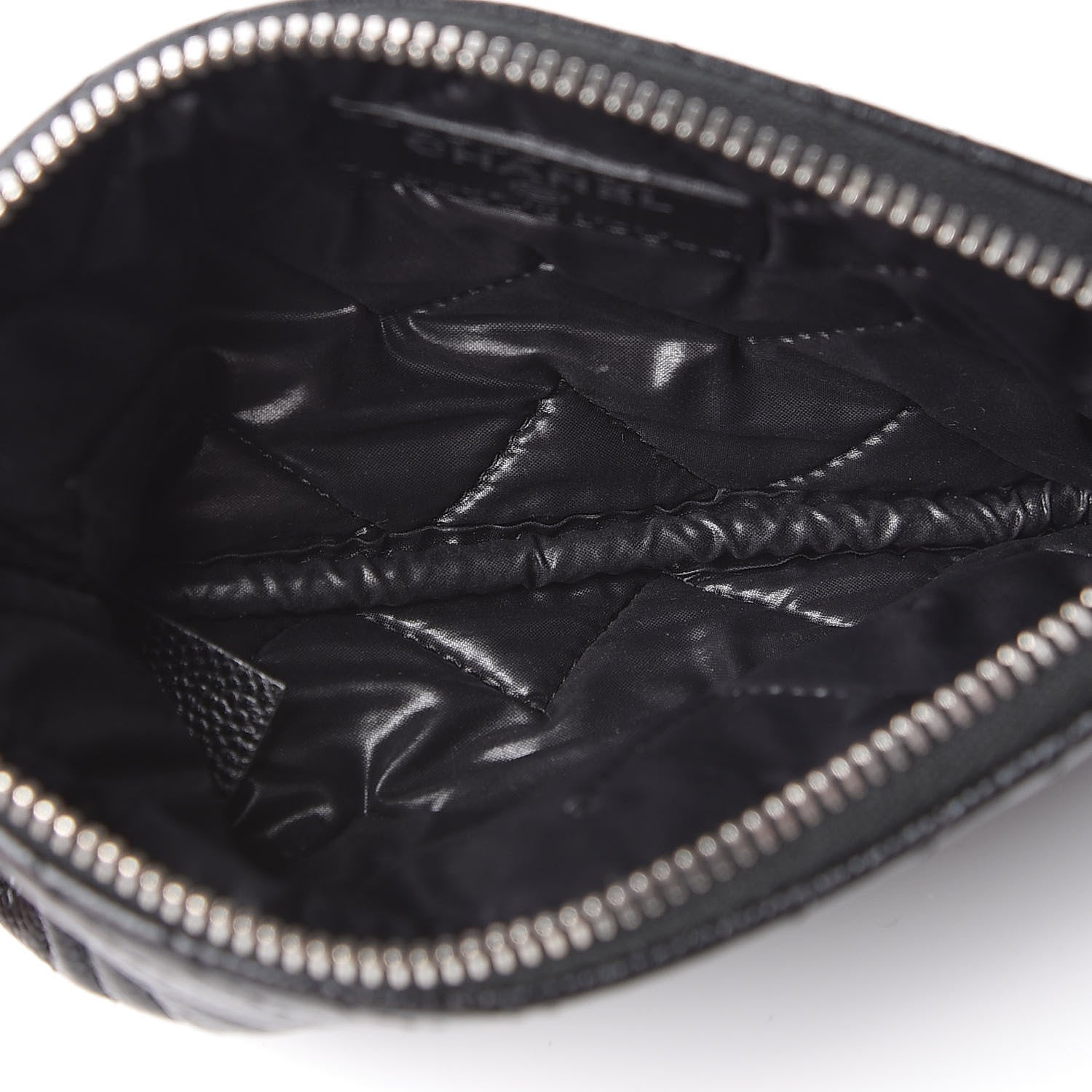 Chanel Caviar Chevron Quilted Small Cosmetic Case Black 5 of 8