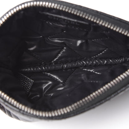 Chanel Caviar Chevron Quilted Small Cosmetic Case Black 5 of 8