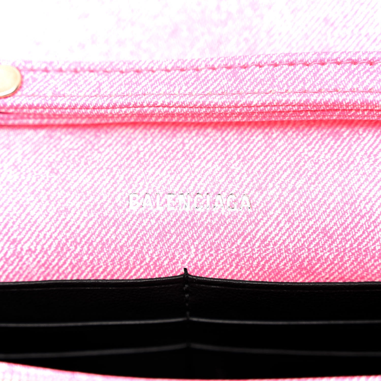 Balenciaga Nappa Denim Printed Hourglass Chain Bag Denim Pink 6 of 9
