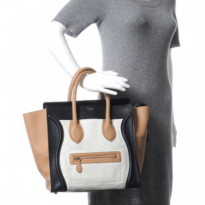 Celine Smooth Calfskin and Lambskin Mini Tri-Color Luggage 2 of 8