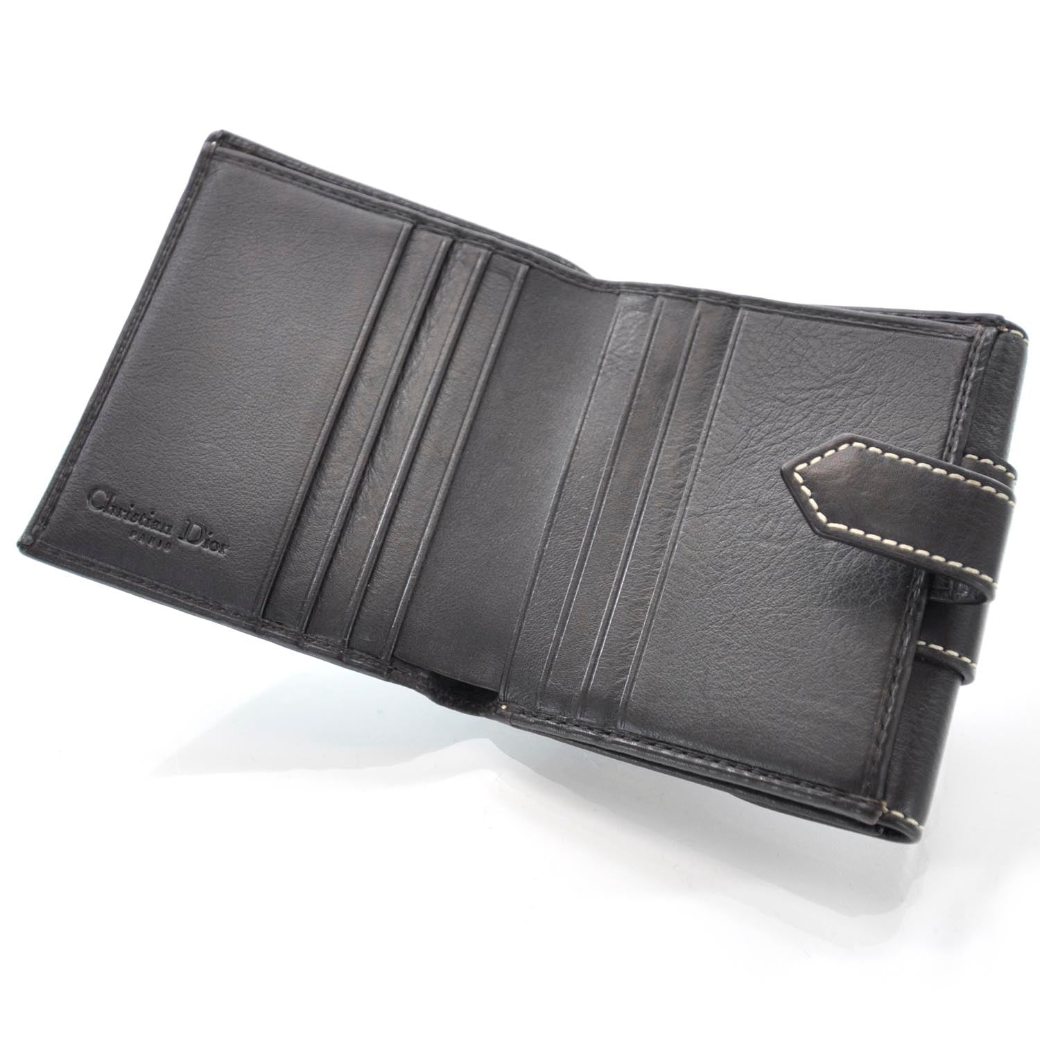 Christian Dior Leather Saint Germain Compact Wallet Brown 7 of 10