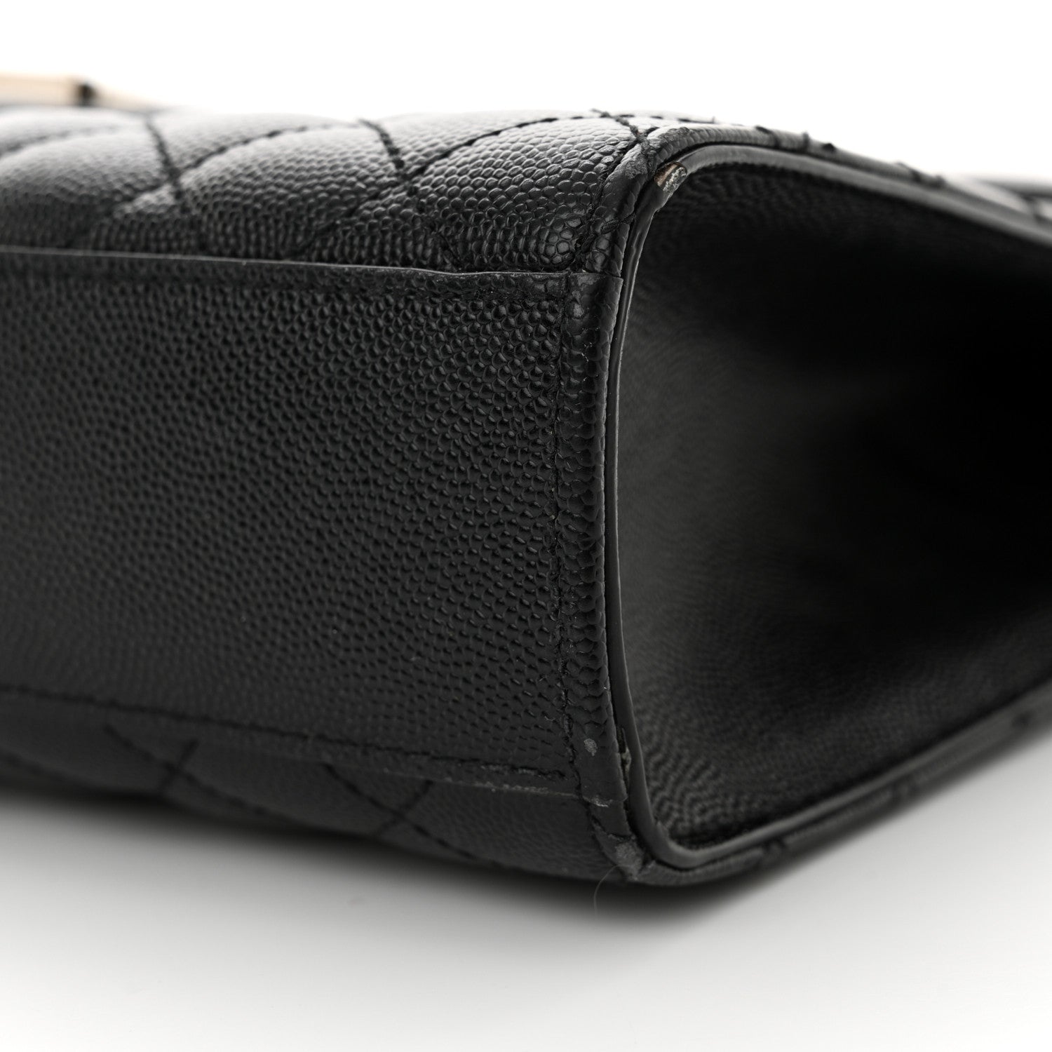 Saint Laurent Grain De Poudre Textured Mixed Matelasse Large Triquilt Monogram Satchel Black 10 of 13