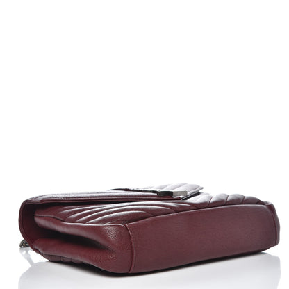 Saint Laurent Sheepskin Matelasse Chevron Monogram Medium College Bag Rouge Legion 4 of 8