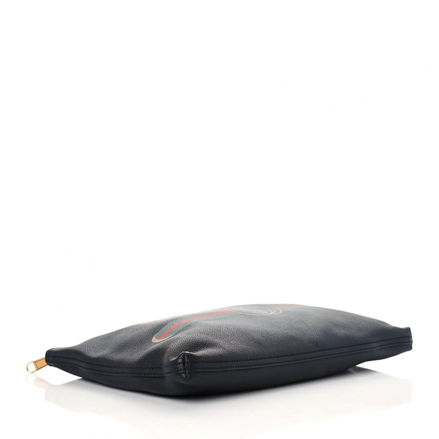 Pebbled Calfskin Large Logo Portfolio Clutch Black