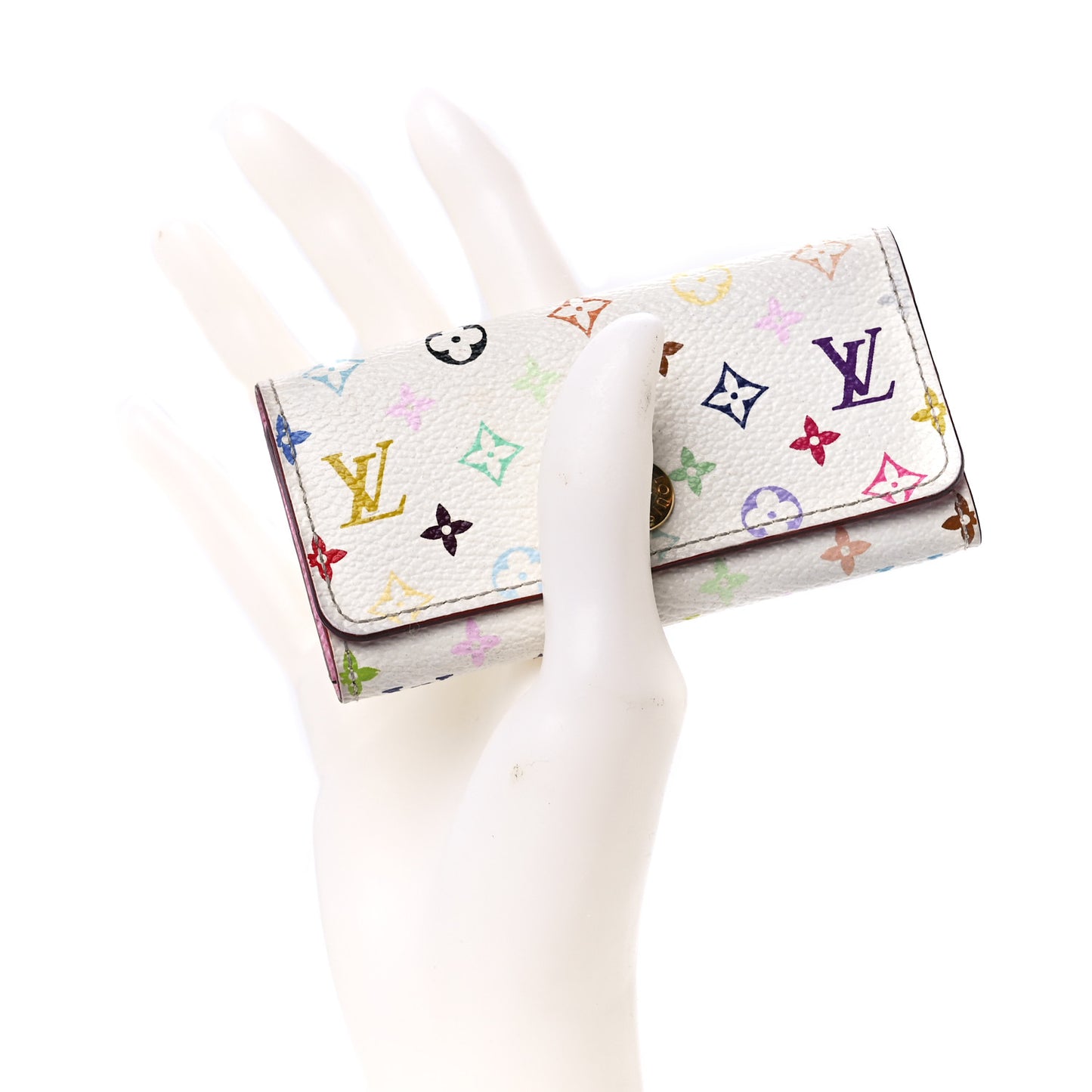 Monogram Multicolor Multicles 4 Key Holder White Litchi