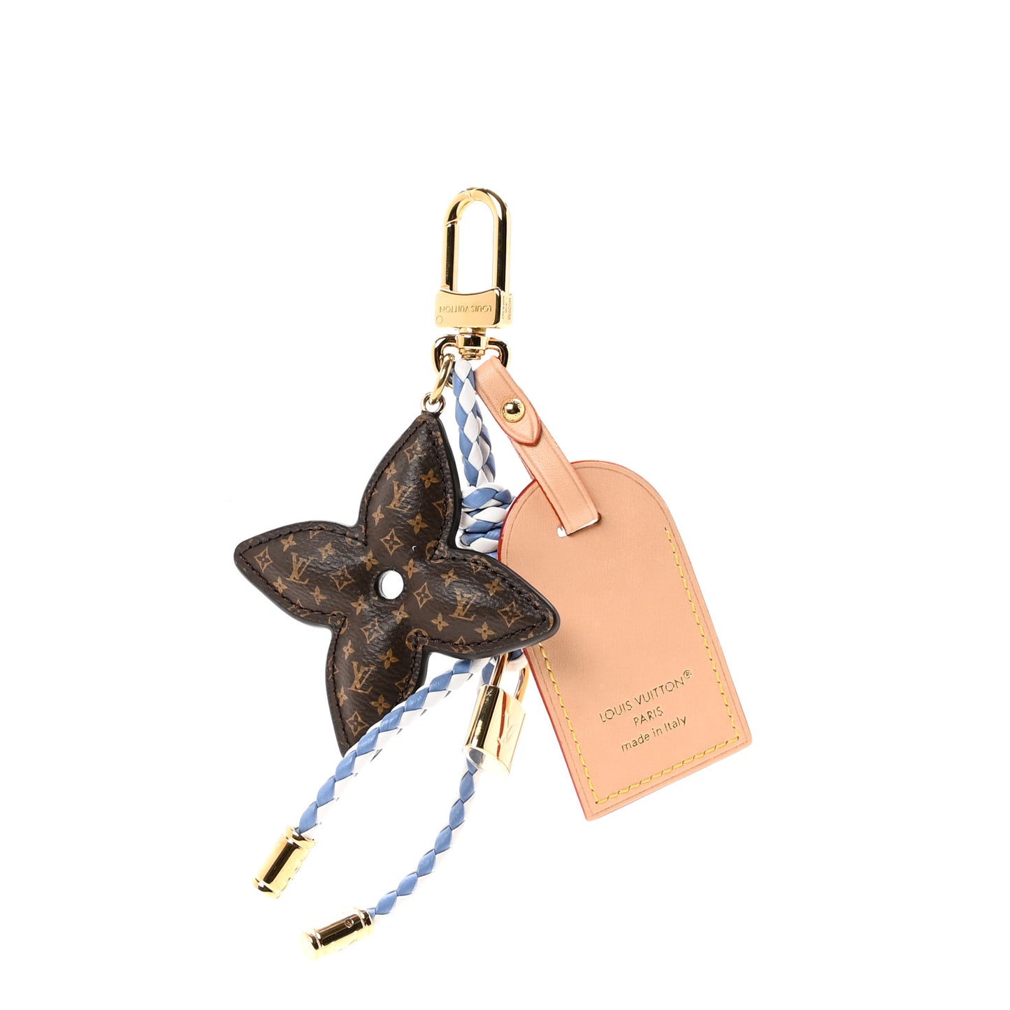 Calfskin Monogram Lock And Bloom Stacking Bag Charm Blue