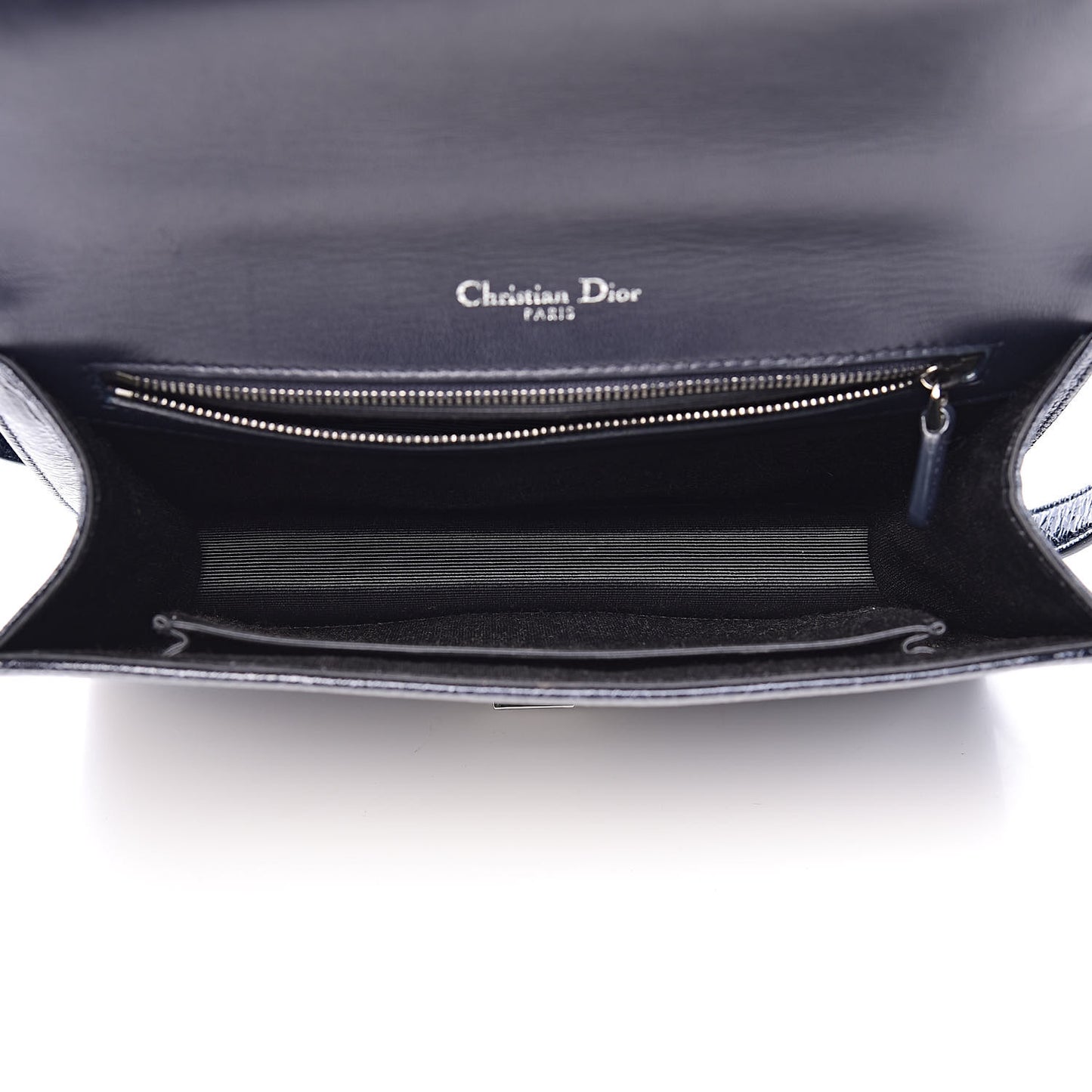 Crackled Deerskin Medium Diorama Flap Bag Navy