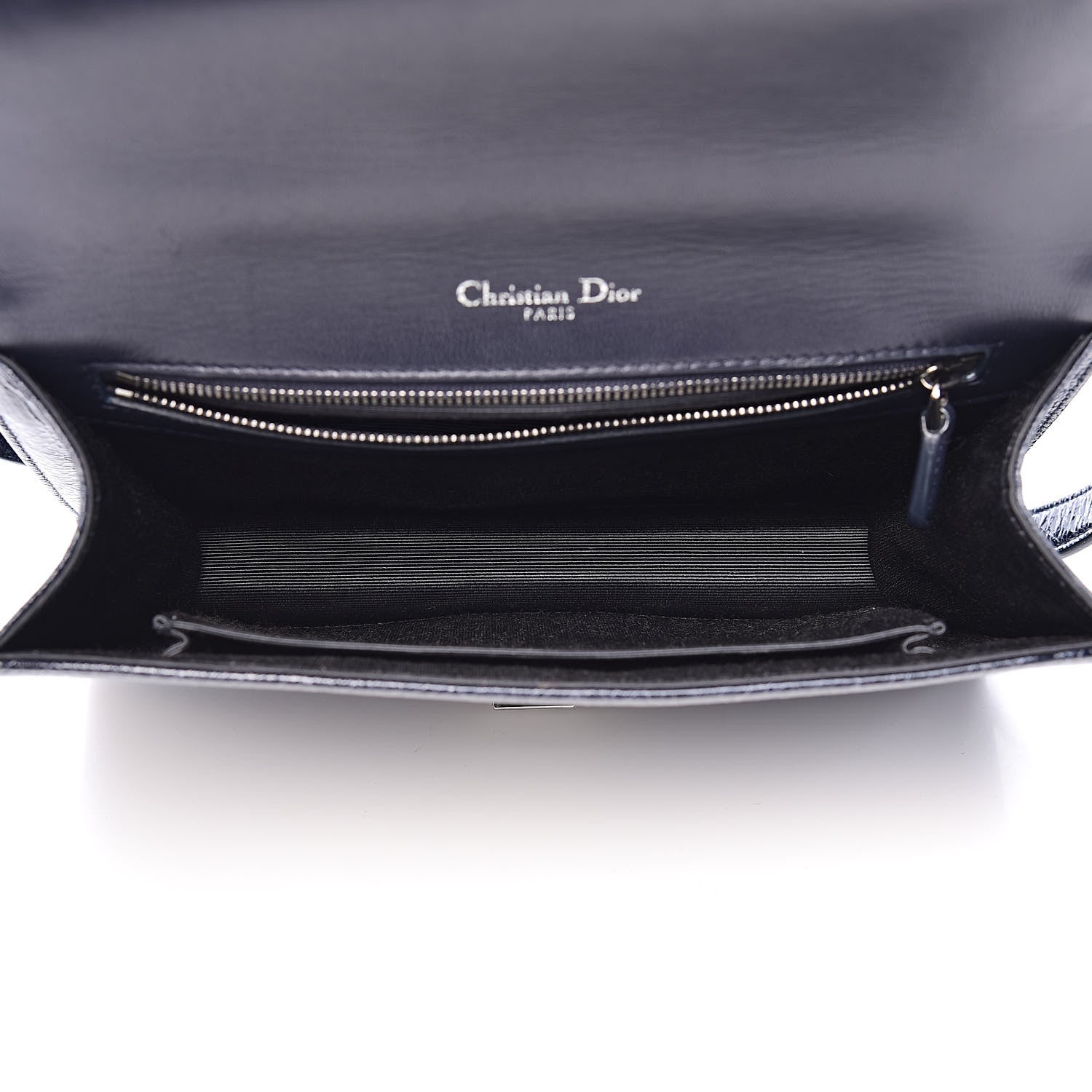 Christian Dior Crackled Deerskin Medium Diorama Flap Bag Navy 5 of 11