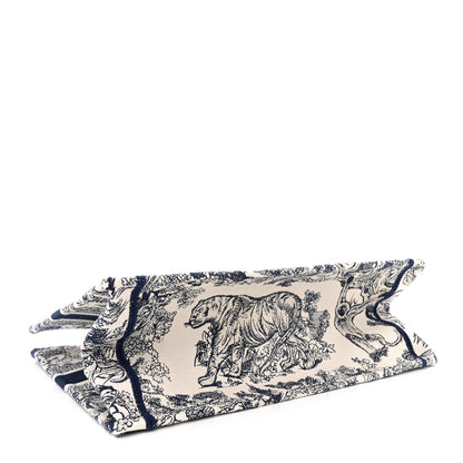 Christian Dior Canvas Embroidered Medium Dioriviera Toile De Jouy Book Tote Blue 4 of 12