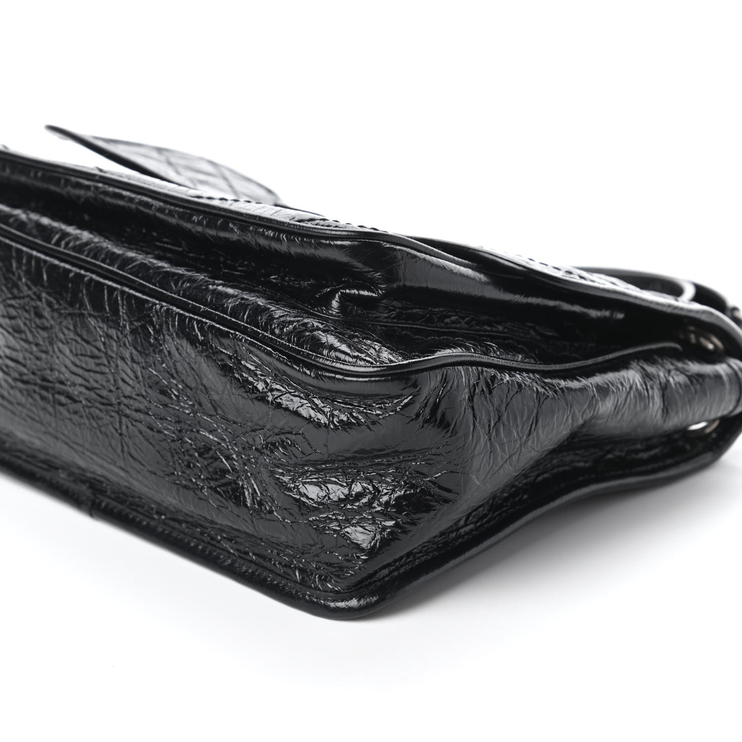 Saint Laurent Crinkled Calfskin Matelasse Monogram Medium Niki Chain Satchel Black 7 of 10