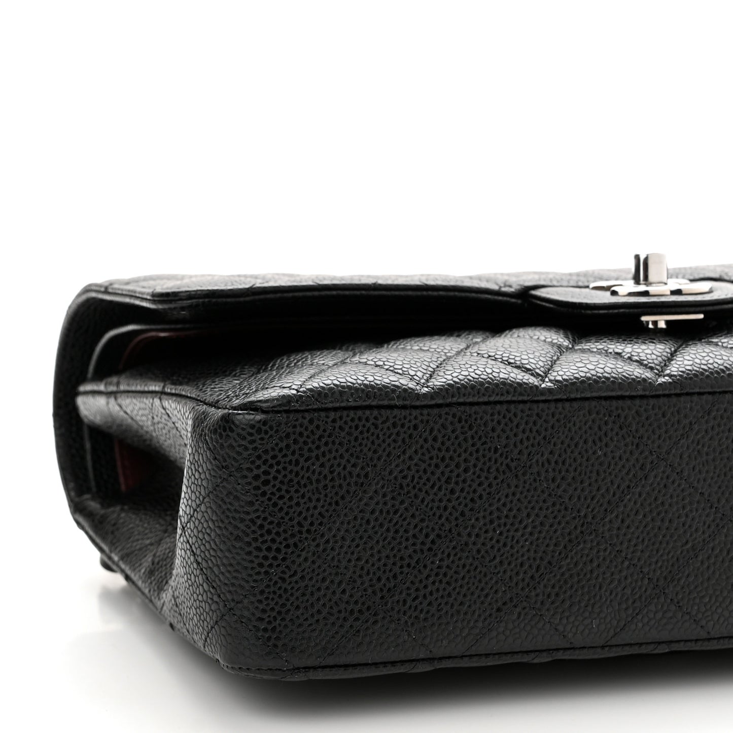 Caviar Quilted Medium Double Flap Black