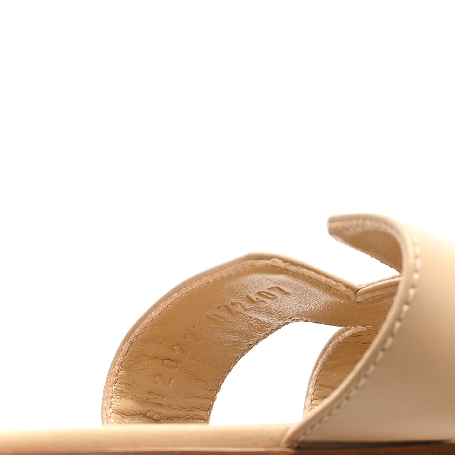 Hermes Calfskin Oran Sandals 38 Beige Albinos 9 of 10