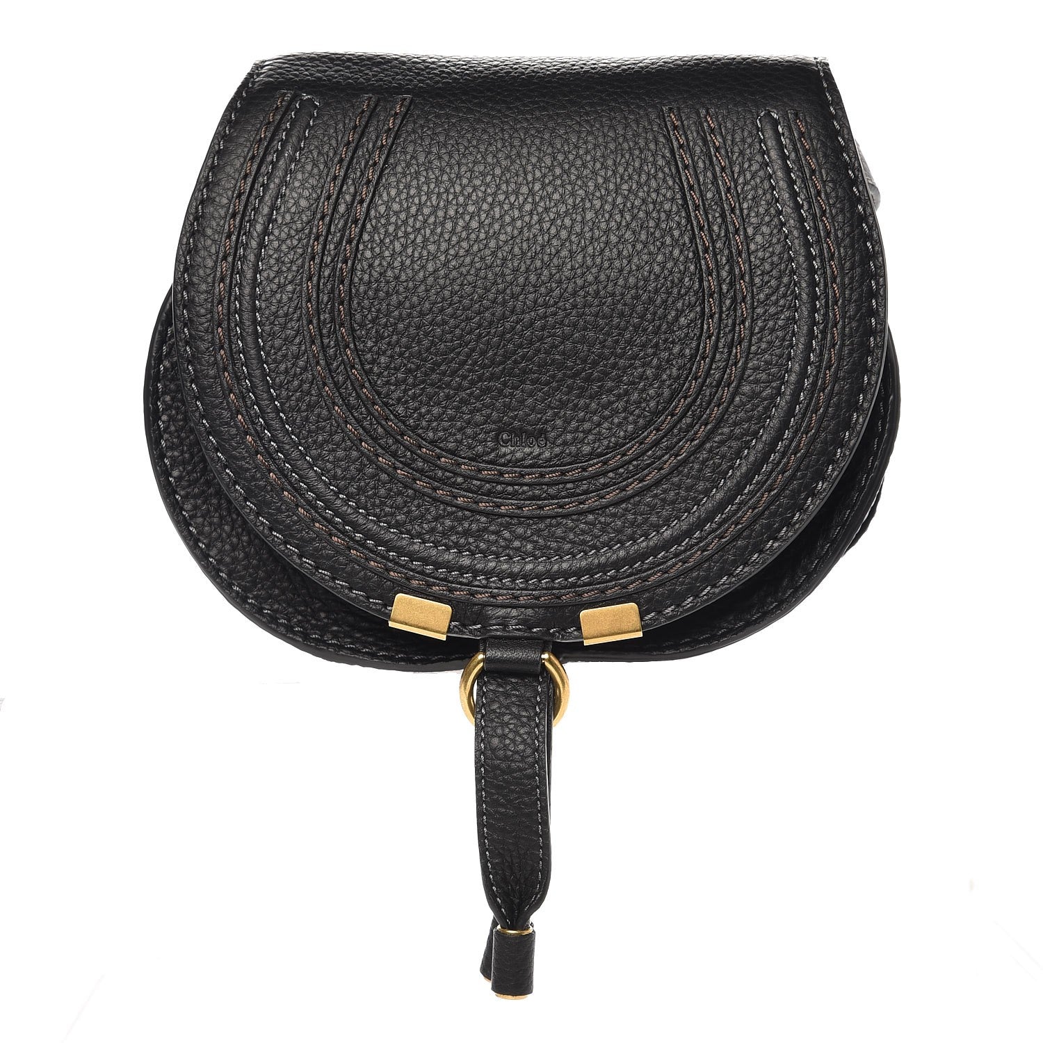 Chloe Calfskin Mini Marcie Round Crossbody Bag Black 1 of 8
