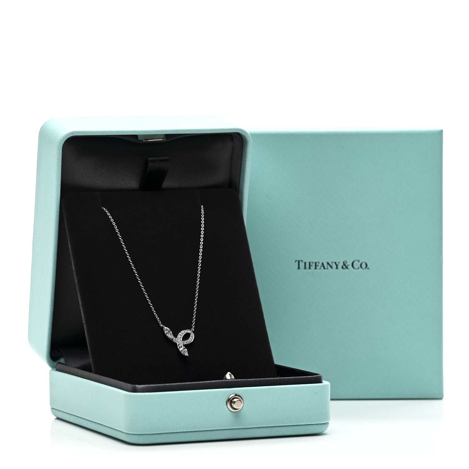 Tiffany Platinum Diamond Victoria Bow Necklace 5 of 5