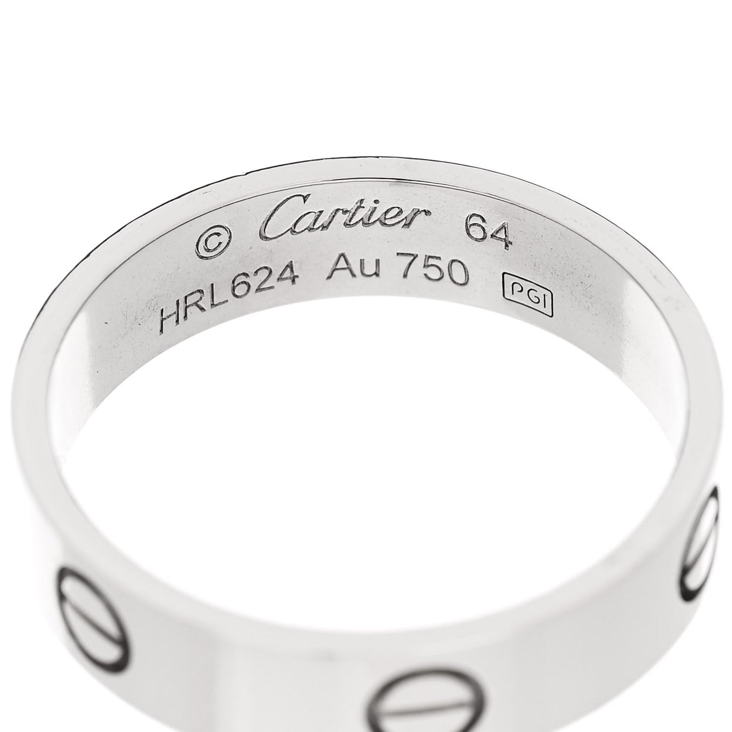 18K White Gold 5.5mm LOVE Ring 64 10.75