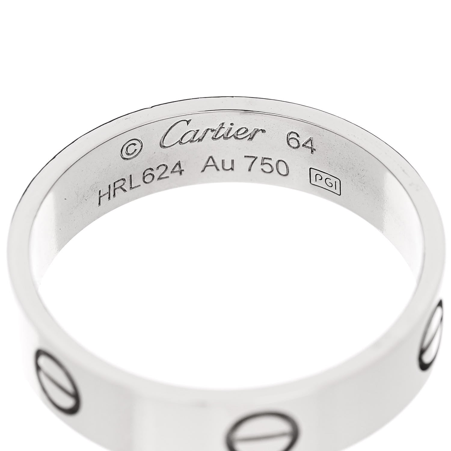 Cartier 18K White Gold 5.5mm LOVE Ring 64 10.75 4 of 5