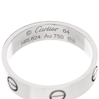 Cartier 18K White Gold 5.5mm LOVE Ring 64 10.75 4 of 5